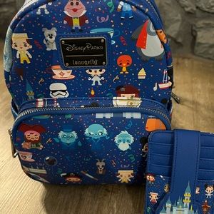 Disney Loungefly backpack and wallet
